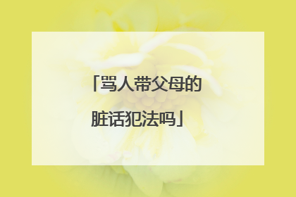 骂人带父母的脏话犯法吗