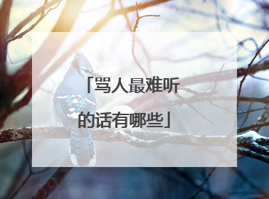 骂人最难听的话有哪些