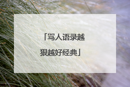 骂人语录越狠越好经典