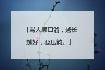 骂人顺口溜,越长越好,要压韵。