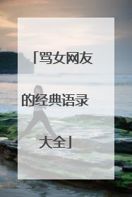 骂女网友的经典语录大全
