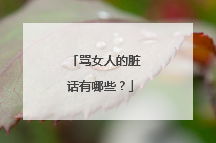 骂女人的脏话有哪些?