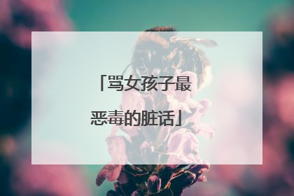 骂女孩子最恶毒的脏话