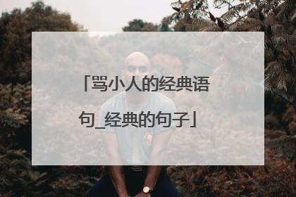 骂小人的经典语句_经典的句子
