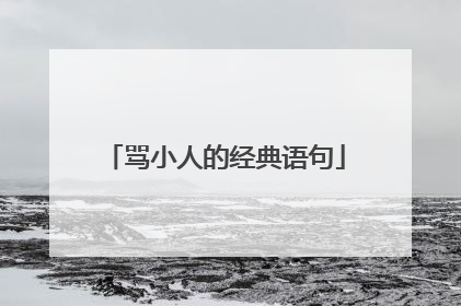 骂小人的经典语句