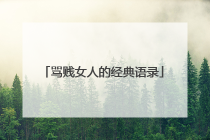 骂贱女人的经典语录