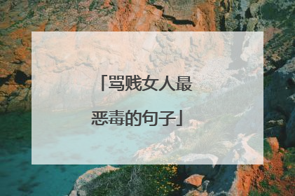 骂贱女人最恶毒的句子
