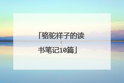 骆驼祥子的读书笔记10篇