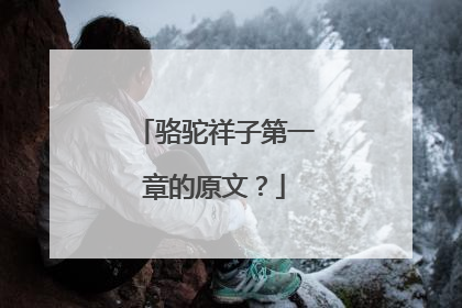 骆驼祥子第一章的原文?