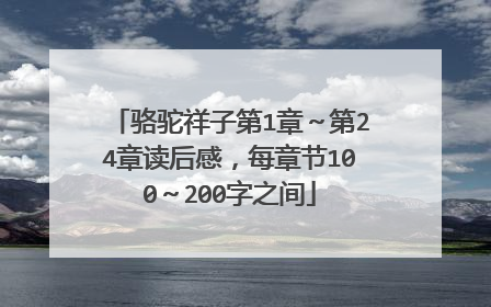 骆驼祥子第1章~第24章读后感,每章节100~200字之间