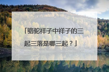 骆驼祥子中祥子的三起三落是哪三起？
