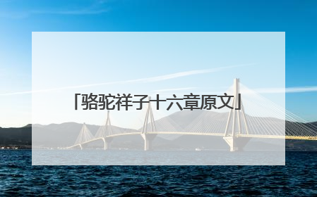 骆驼祥子十六章原文