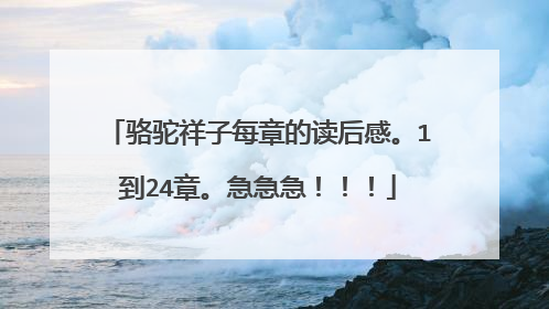 骆驼祥子每章的读后感。1到24章。急急急!!!