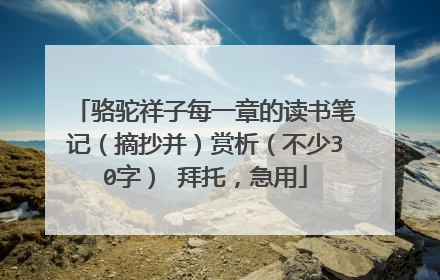 骆驼祥子每一章的读书笔记(摘抄并)赏析(不少30字) 拜托,急用