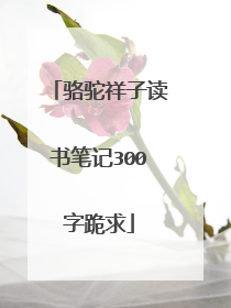 骆驼祥子读书笔记300字跪求