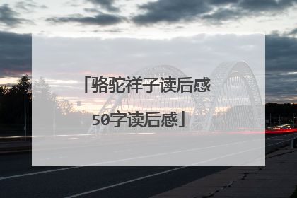 骆驼祥子读后感50字读后感