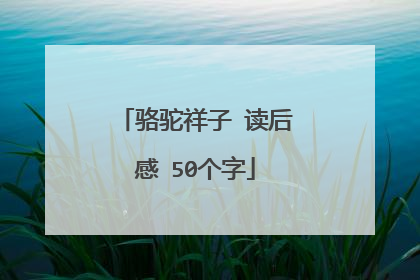 骆驼祥子 读后感 50个字