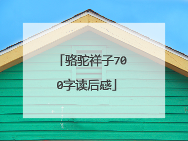骆驼祥子700字读后感