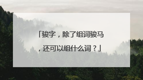 骏字,除了组词骏马,还可以组什么词?