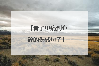 骨子里痛到心碎的伤感句子