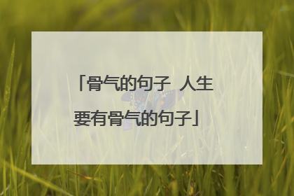 骨气的句子 人生要有骨气的句子