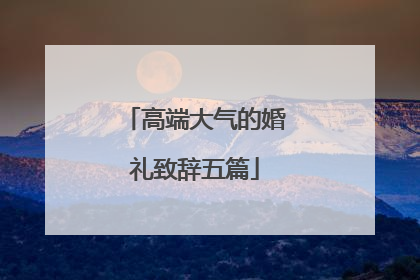 高端大气的婚礼致辞五篇