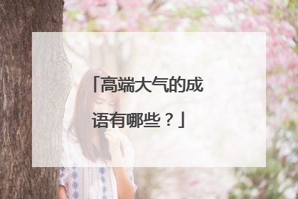 高端大气的成语有哪些？