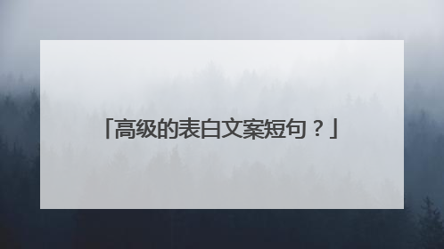 高级的表白文案短句？