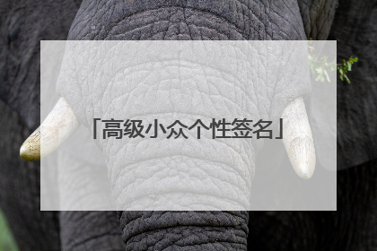 高级小众个性签名