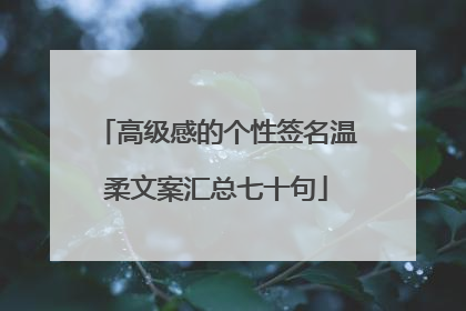 高级感的个性签名温柔文案汇总七十句