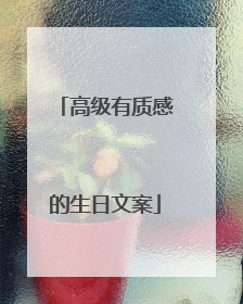 高级有质感的生日文案