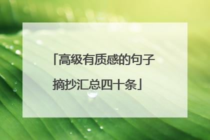 高级有质感的句子摘抄汇总四十条