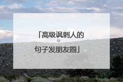 高级讽刺人的句子发朋友圈