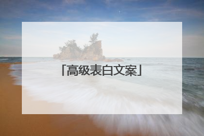 高级表白文案