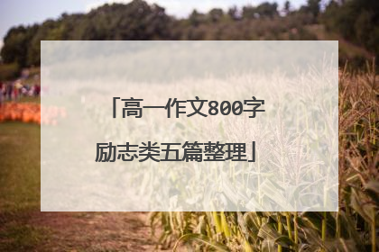 高一作文800字励志类五篇整理