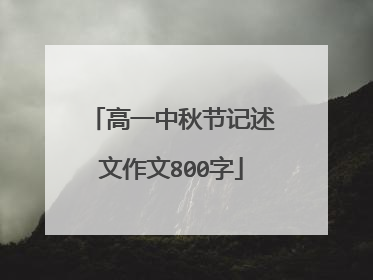 高一中秋节记述文作文800字