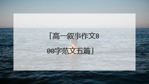 高一叙事作文800字范文五篇