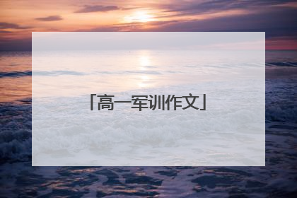 高一军训作文