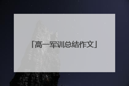 高一军训总结作文