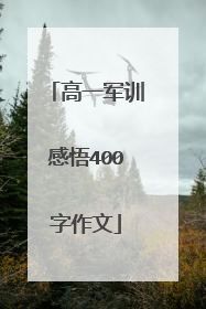 高一军训感悟400字作文