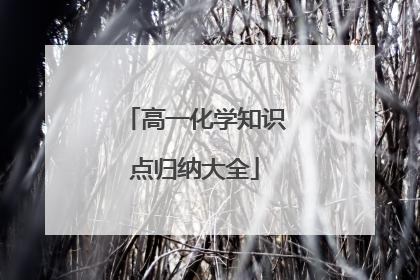 高一化学知识点归纳大全