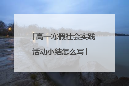 高一寒假社会实践活动小结怎么写