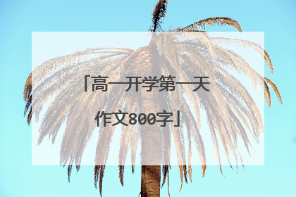 高一开学第一天作文800字
