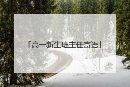 高一新生班主任寄语
