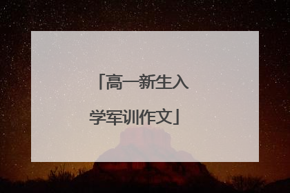 高一新生入学军训作文