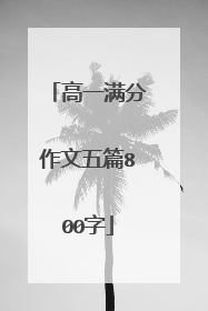 高一满分作文五篇800字