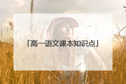高一语文课本知识点