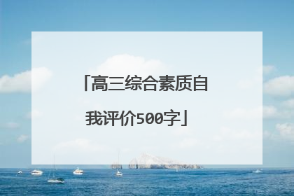 高三综合素质自我评价500字