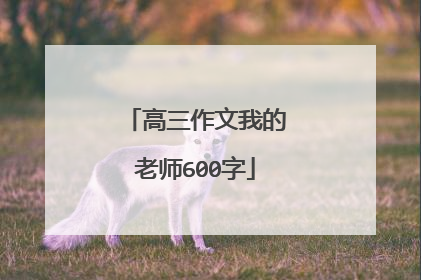 高三作文我的老师600字