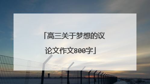 高三关于梦想的议论文作文800字
